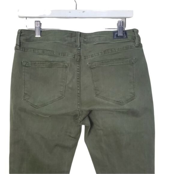 DEAR JOHN Womens Jeans SZ 27 Joyrich Comfort Skinny Raw Cutout Hem Green Midrise - Picture 7 of 11